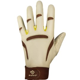 Bionic Women's ClassicGrip 2.0 Gardening Gloves (Medium, Beige)