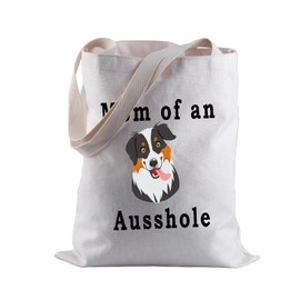 BLUPARK Australian Shepherd Lover Shopping Bag Mom of an Ausshole Tote Bag For Australian Shepherd Owner, An Ausshole, One Size