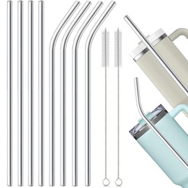 FLEXNOVA 8 cannucce in acciaio inox, 30 cm, riutilizzabili, spazzole per la pulizia, perfette per bicchieri da 30 oz/40 oz, materiale in acciaio inossidabile 304 di alta qualità, per uso alimentare e