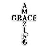 Real Sticy Amazing Grace Sticker Cross Christian Script God Car