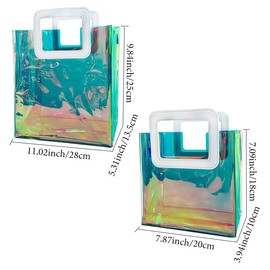 TotePrint 1PCS Fashion Holographic Small Gift Bags Laser Transparent Colorful PVC Gift Bag Gift Wrap Bags for Wedding Souvenir7.87"x3.94"x7.09" (D2163-2)