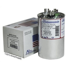 American Standard Replacement - 45 + 10 uf/Mfd 370/440 VAC AmRad Round Dual Universal CapacitorReplacement Made in The U.S.A.