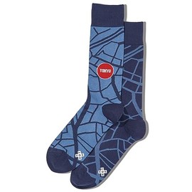 Hot Sox Men's Fun Travel & Cities Crew Socks-1 Pair Pack-Cool & Artistic Novelty Fashion Gifts, Shibuya Station (Navy), 6-12