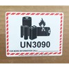 UN3090 Caution Lithium Battery Labels 3.25 x 4.25 Inch 500