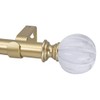 MERIVILLE 1-Inch Diameter Single Window Treatment Curtain Rod, Fluted Ball