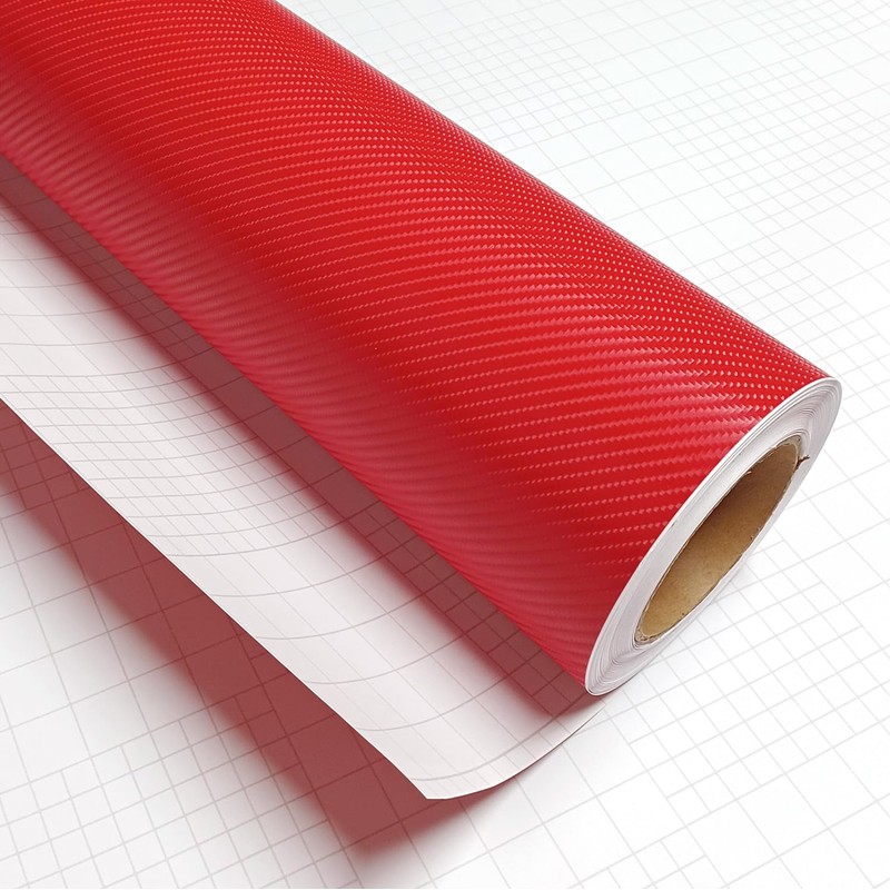 DIYAH 4D Red Carbon Fiber Vinyl Wrap Sticker with Air