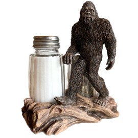 Legendary Walking Bigfoot Sasquatch Yeti Rustic Salt and Pepper Shaker Set - Glass Shakers Cabin Lodge Mountain Art Decor