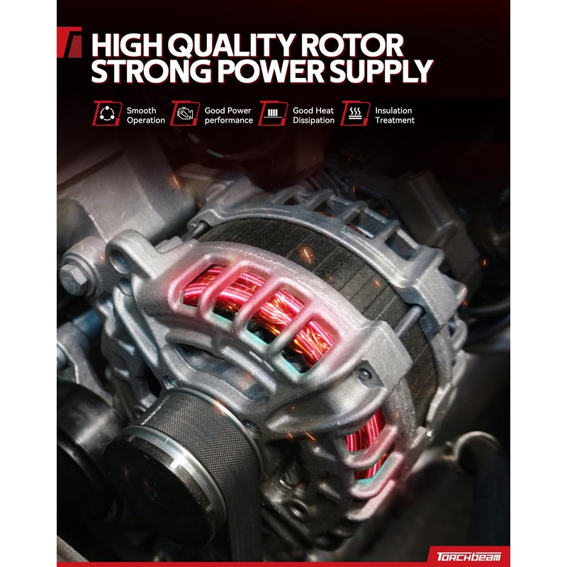 Torchbeam Alternator Replacement New for 2007-2015 Yaris High Output Alternator