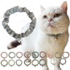 Caniribo Handmade Cat Collar, Simple, Scrunchy, Comes with Bell, Dull