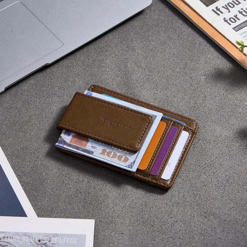 Toughergun Slim Minimalist Wallet for Men with Magnetic Money Clip