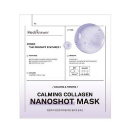 Belivela Partner All Young Collagen Pack MediAnswer Calming Collagen Nanoshot 3-Hour Mask Pack Sleeping Pack 5 Sheets Calming Elasticity Mask Pack 5 Sheets / 올영콜라겐팩 메디앤서 카밍 콜라겐 나노샷 3시간 마스크팩 수면팩 5매 진정 탄력 마스크팩 5매
