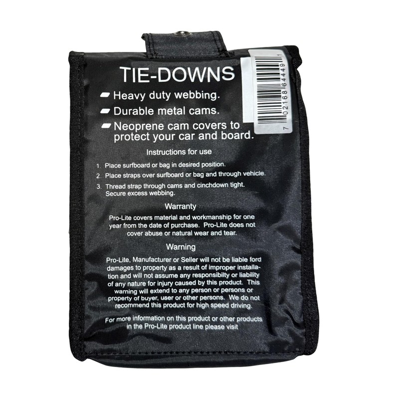 Pro-Lite Car Roof Tie-Down Straps-10' Feet Length-for Surfboards