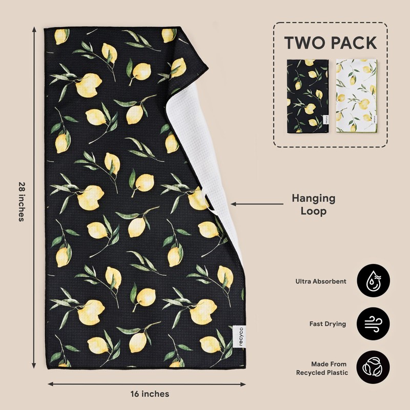 RECYCO Waffle Kitchen Towel Set of 2 - Quick Dry