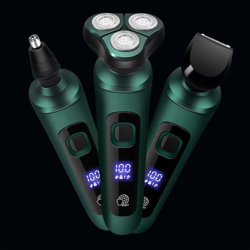 4 in 1 Electric Beard Clipper Washable LED Screen USB
