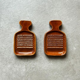 Made in Japan Wasabi Ginger Grater Set of 2 (Minoyaki Brown)