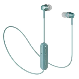 Audio Technica SoundReality Wireless Earphones Bluetooth with Remote/Microphone Green ATH-CKR300BT GR