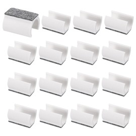 PATIKIL 25mm Rectangle Chair Leg Cover with Felt Pad, 16Pcs Slide Smoothly No Scratches No Noise Furniture Feet Hardwood Protectors Tips Floor Glides Tubing Caps for Office, White Grey