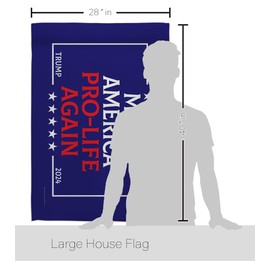 Trump Flag Blue Pro-Life 2024 Patio Home Yard Sign Wall Room Tapestry Porch Poster Rally Shooting President 47 Banner Outdoor House Patriotic Decorations, Republican Gifts Made in USA