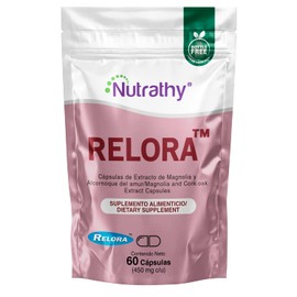 Nutrathy Relora® Mezcla Patentada de Extracto de Magnolia y Phellodendron. 60 Cápsulas, Bottle Free, Hecho en planta de calidad internacional.