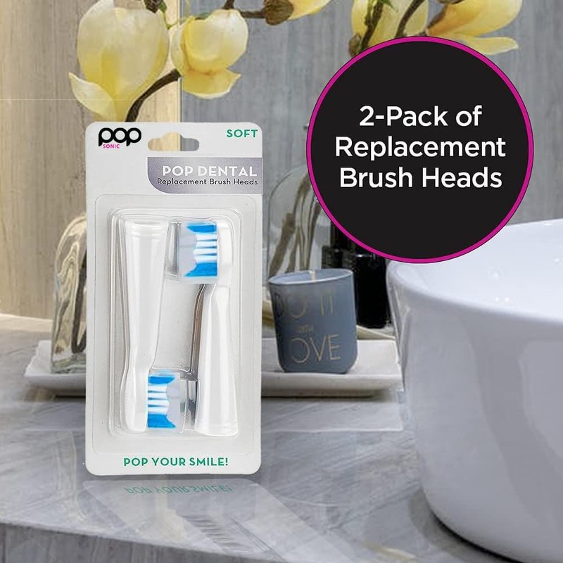 Pop Sonic Replacement Electronic Toothbrush Heads, Compatible with Go Sonic,