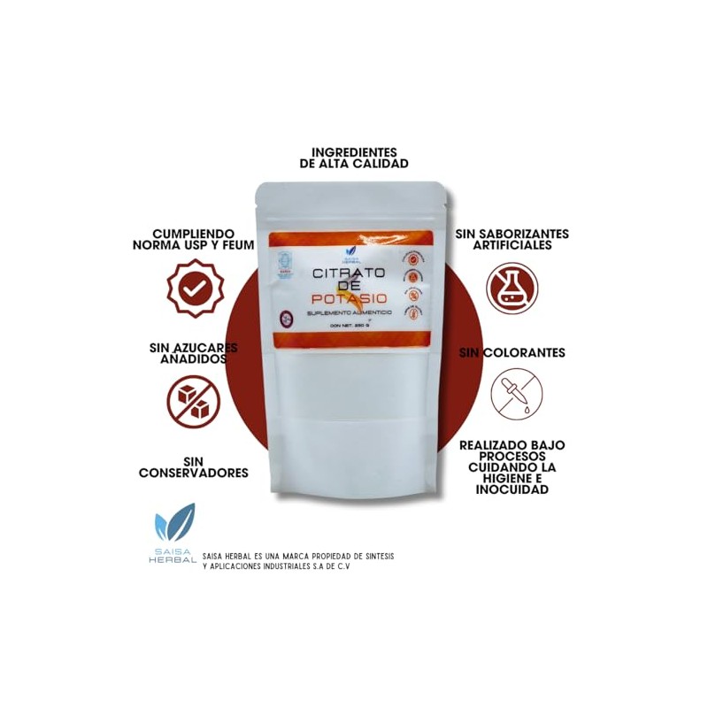 Citrato De Magnesio 250 G. Y Citrato De Potasio 250