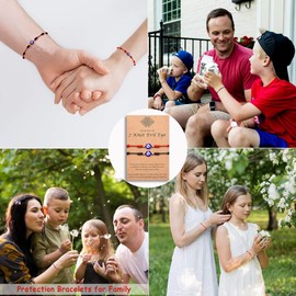 Lanqueen 7 Knots Red Bracelet Evil Eye Bracelet Good Luck Charm Mauvais Oeil Protection Jewelry Gifts for Women Men Boys Girls Family