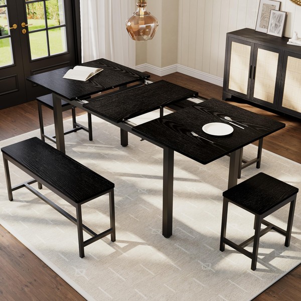 GarveeHome 5-Piece Dining Table Set for 4-8 People, 63" Large