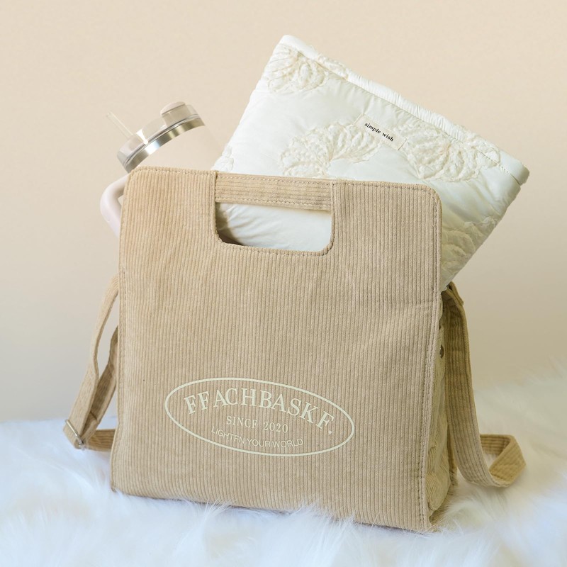 Sminra White Makeup Bag Small Nylon Cotton Quilted Cosmetic Makeup