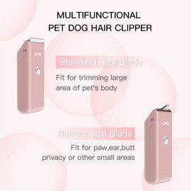 Founouly 2-in-1 Professional Dog Grooming Kit - Low Noise, Waterproof, USB Rechargeable, and Safe Ceramic Blade - Gift for Dogs and Cats (Pink)