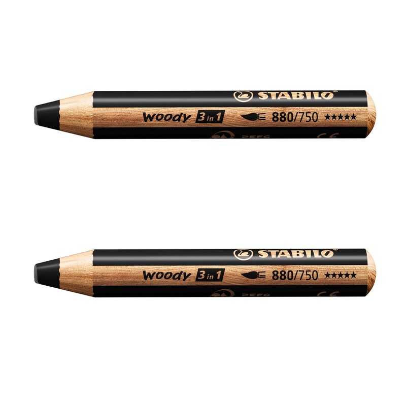 STABILO Multi-talented Pencil woody 3-in-1 - Pack of 3 Pencils