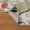LOKMU Non-Slip Area Rugs Library Comic Doodle of Books Reading