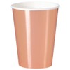 Unique Party 53276 - 12oz Foil Rose Gold Paper Cups,