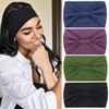 Kachanaa 4 Pack Wide Non-Slip Boho Women's Headband - Elastic