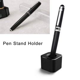 Coideal Single Pen Stand Holder, Black Metal Pen Base Stand for Desk Fountain Pen, Toothbrush Brush, Students and Office