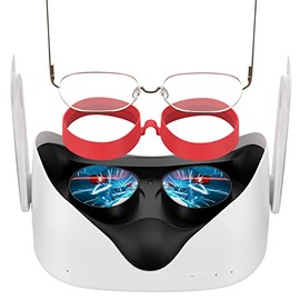 SUPERUS VR Silicone Anti-Scratch Lens Protector - Glasses Spacer Compatible with Oculus Quest 2 - VR Accessories Prevent Your Glasses from Scratching VR Lenses (Red)