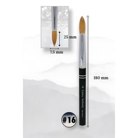 Galaxy kolinsky Acrylic Nail Brush 100% Pure Kolinsky Hair Round Shape black metal handle Size #8 to #22 Pick Your Size (Size #16)