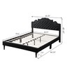 Queen Upholstered Platform Bed Frame with 47" Tall Adjustable Headboard