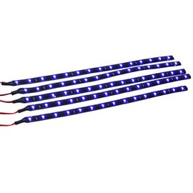 Mintice™ 5 X Blue 12V 15 Led 30cm Car Auto Vehicle Grille Flexible Waterproof Underbody Light Strip