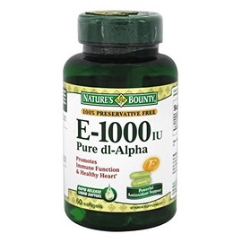 Nature's Bounty Vitamin E 1000 IU Softgels Pure DL-Alpha 60 Soft Gels (Pack of 2)