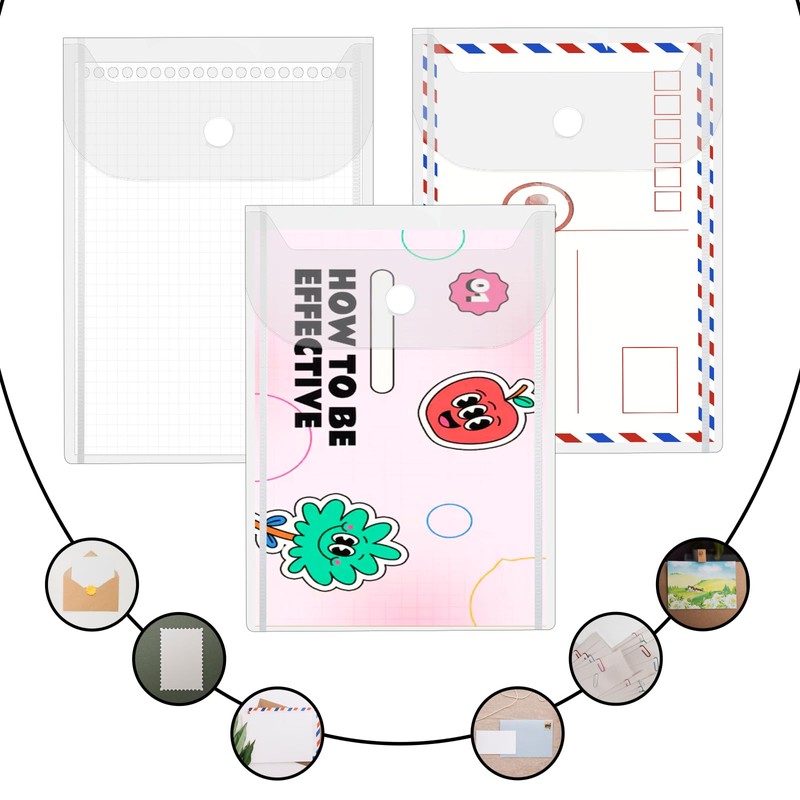 10 PCS Clear Envelope Pouch 7 X 5 Inch Clear