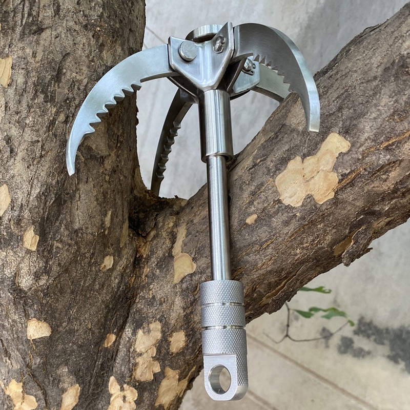Grappling Hook Stainless Steel Claw Carabiner for Outdoor Survival Underwater