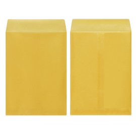 Translucent Gold Paper Bags 4 3/4 x 6 1/2, Vellum Envelopes A6 Self Seal for 4x6 Cards, Wedding Confetti Toss Bags invitations Photos Gift Wrapping (Metallic Gold)