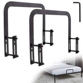 2Pcs Mattress Retainer Bar, ANTEQI Bed Frame Mattress Anti-Slip Baffle Adjustable Mattress Slide Stopper, Metal Mattress Holder Bed Gripper in Place to Keep Mattress from Sliding, Easy to Install