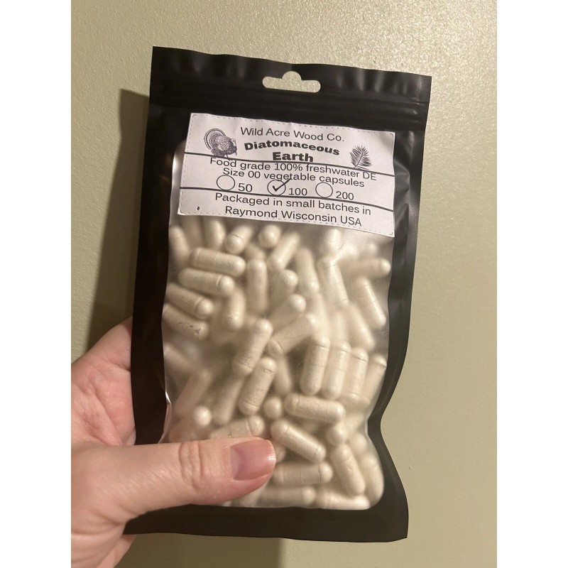 100% organic Food Grade diatomaceous earth capsules USA parasite Detox
