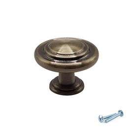 M4TEC Furniture Knob Furniture Handle Drawer Handle Bedroom Kitchen Cabinet Antique Brass VE7 Series: 32 mm Pack of 10