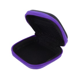 STOBOK Assorted Color Mini Earphone Case Storage Pouch for Headphones Portable Carrying Bag with Soft Lining and Mesh Pocket for Cables Convenient Travel Accessory Purple