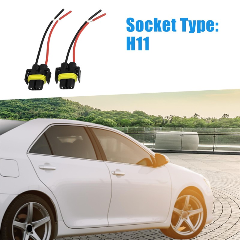 A ABSOPRO H11 Car Headlight Socket Wiring Harness Bulb Holder