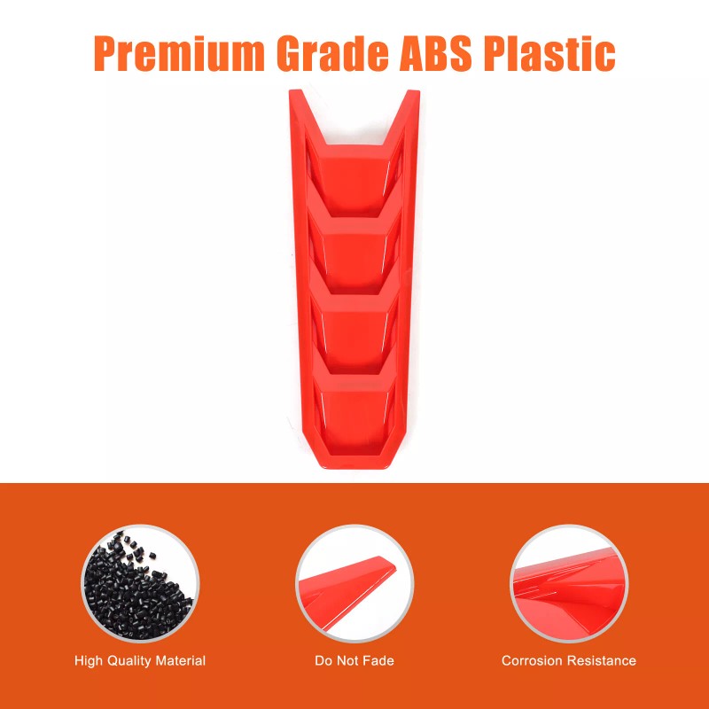 necar2020 Red Car Engine Bay U-Shaped Cover ABS Accessories Kit