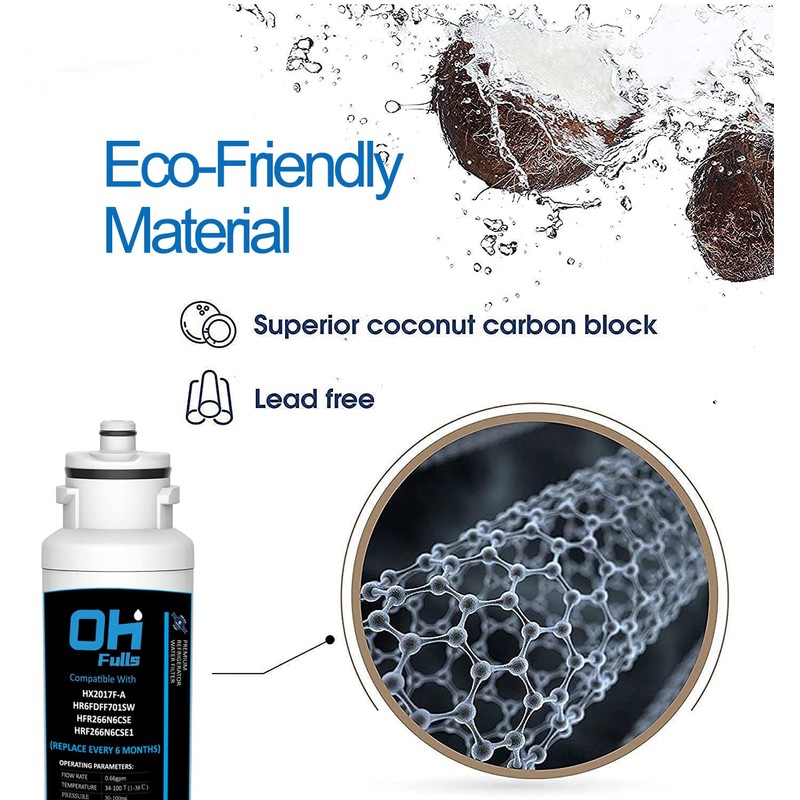 OHFULLS Water Filter HX2017F-A Replacement, Compatible with Hisense HX2017F-A, HX2017FR-A