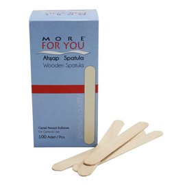 More For You Wooden Mouth Spatula 100 Pieces - Non-Sterile for External Use